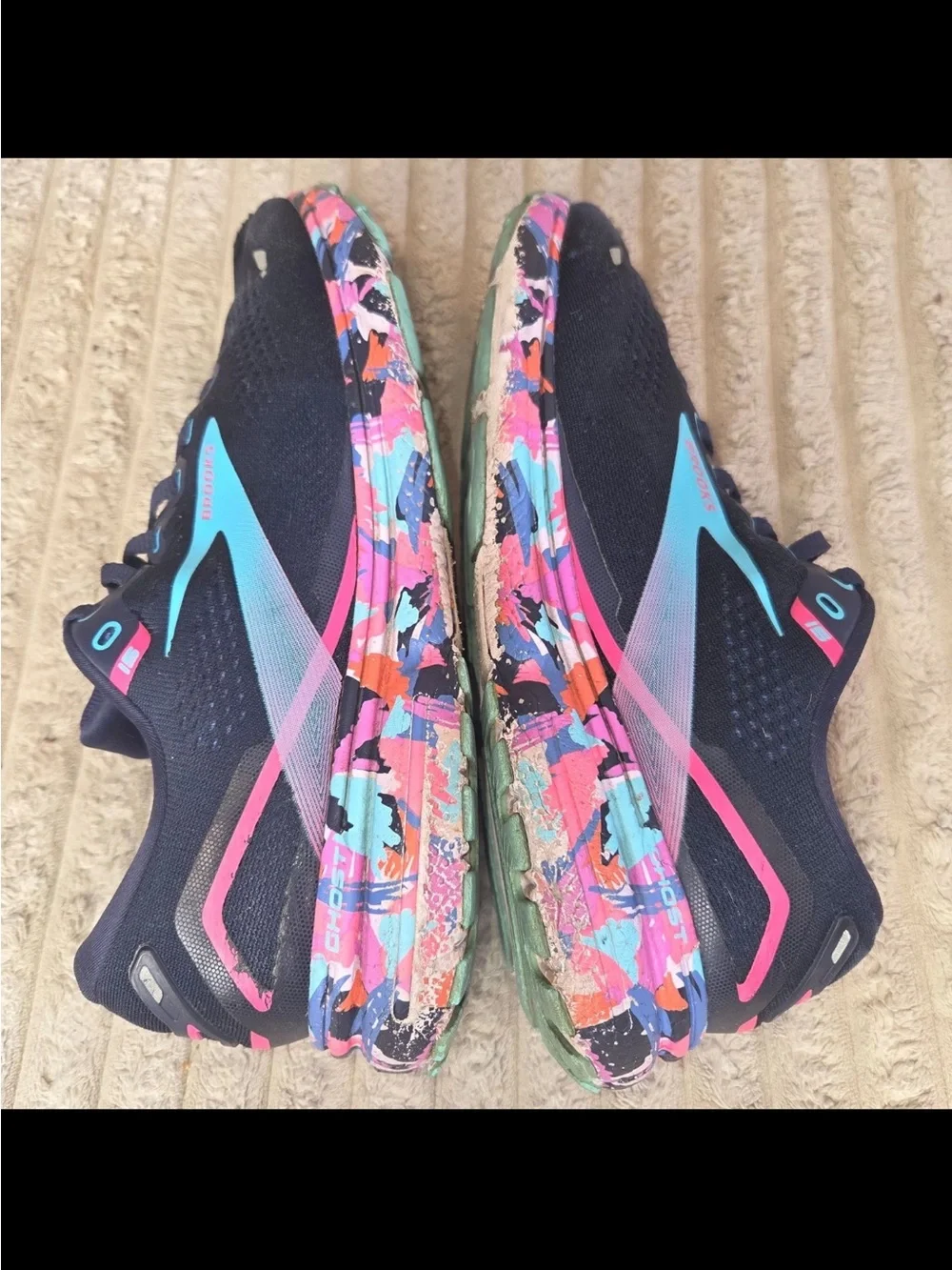 Brooks Ghost 15 Women's Running Shoes Navy Blue Teal Pink Sneakers Size 11 - Picture 6 of 8